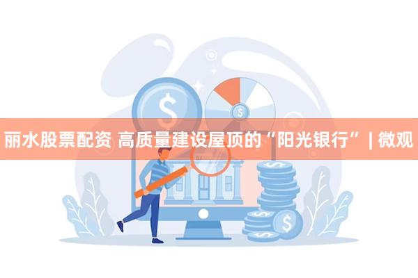 丽水股票配资 高质量建设屋顶的“阳光银行” | 微观