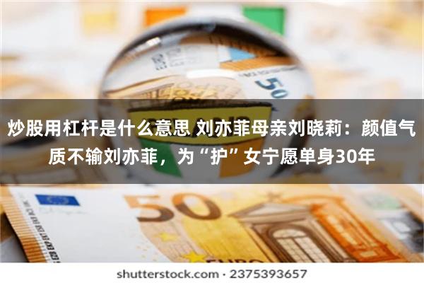 炒股用杠杆是什么意思 刘亦菲母亲刘晓莉：颜值气质不输刘亦菲，为“护”女宁愿单身30年