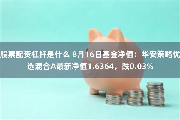 股票配资杠杆是什么 8月16日基金净值：华安策略优选混合A最新净值1.6364，跌0.03%