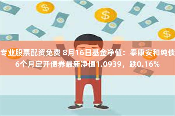 专业股票配资免费 8月16日基金净值：泰康安和纯债6个月定开债券最新净值1.0939，跌0.16%