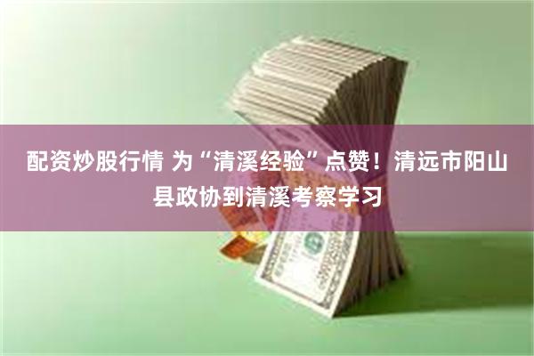 配资炒股行情 为“清溪经验”点赞！清远市阳山县政协到清溪考察学习