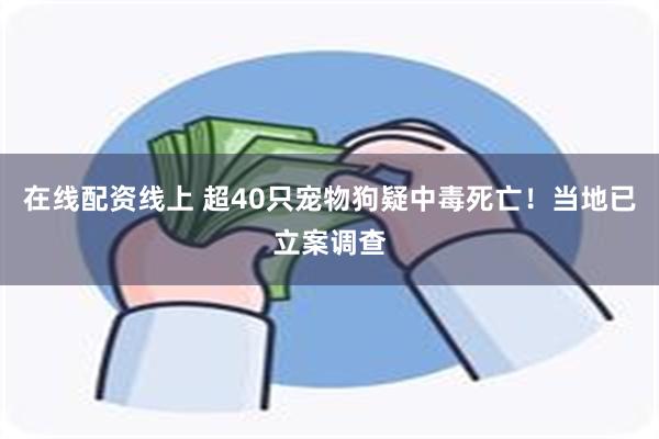 在线配资线上 超40只宠物狗疑中毒死亡！当地已立案调查