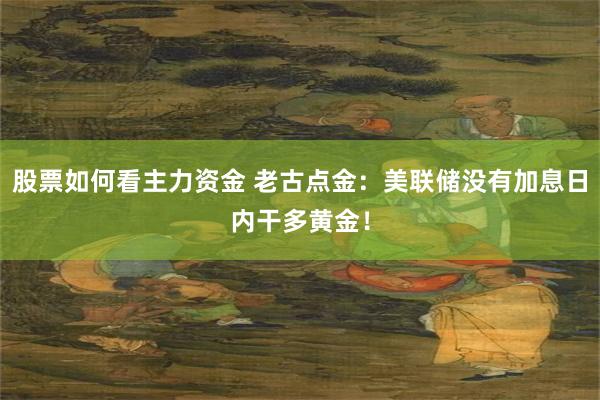 股票如何看主力资金 老古点金：美联储没有加息日内干多黄金！